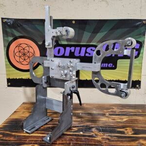 Torus CNC 2x72 belt grinder chassis with tracking and tooling arm.